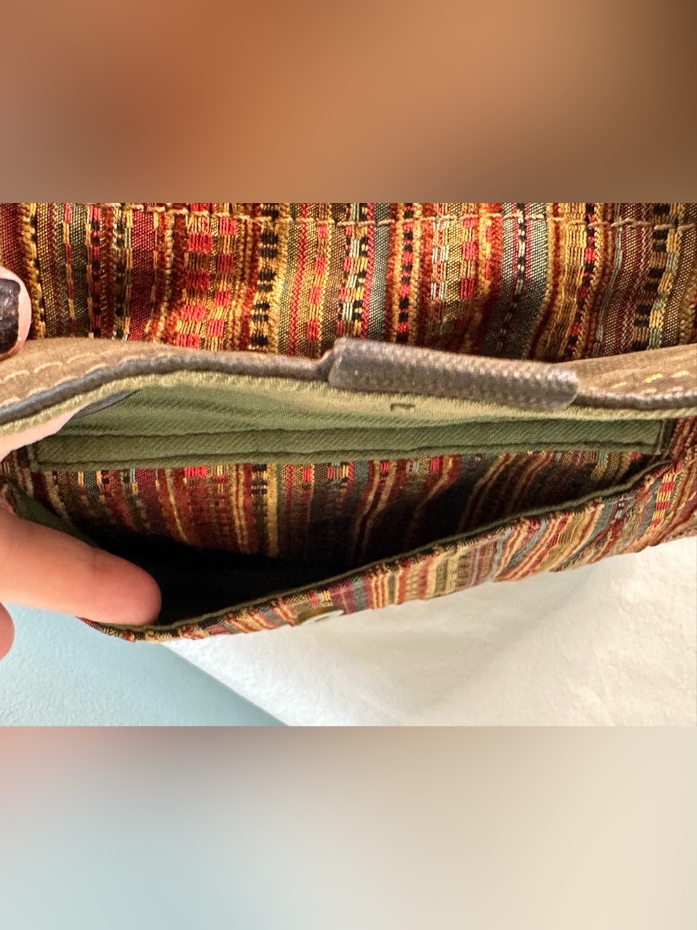 Vintage Fossil Presley Bag Tapestry Color Striped Excellent Y2K Condition - Picture 9 of 14